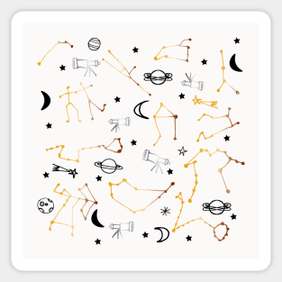 Astrology Pattern Gold and Black Sticker